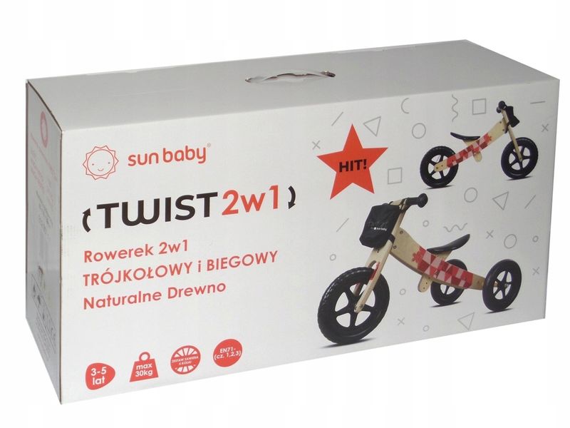 Drewniany rowerek biegowy 2w1 Twist zdjęcie 1