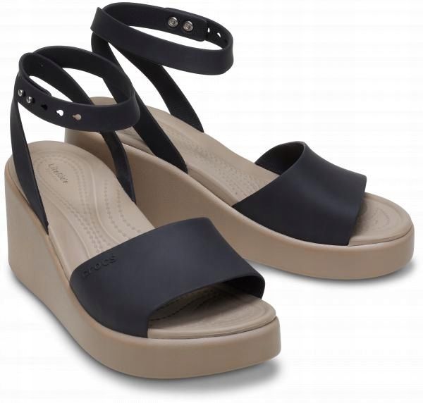 Damskie Sandały Koturn Crocs Brooklyn Ankle Strap 209406 Wedge 36-37 zdjęcie 2