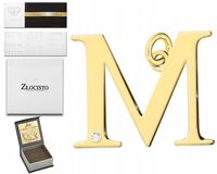 ZŁOTA ZAWIESZKA WISIOREK MAŁA LITERKA M BRYLANT