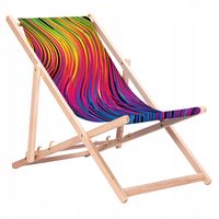 Leżak drewniany z nadrukiem Abstract kolor KN16