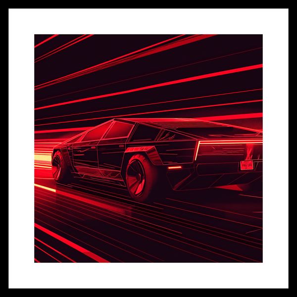 Plakat 40x40cm Prędkość w Czerwonym Neonie zdjęcie 3