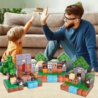 KLOCKI MAGNETYCZNE MINECRAFT KLOCKI SZEŚCIANY 100 KLOCKÓW + 1 FIGURKA MOCNE