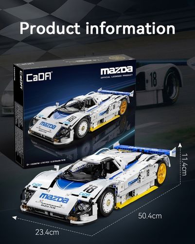 KLOCKI CADA MAZDA 787B AUTO SPORTOWE 50 CM 1:10 WYŚCIGÓWKA 1797 ELEMENTÓW na Arena.pl