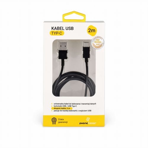 Kabel USB Typ-C 2m (do ładowania / transmisji danych) na Arena.pl