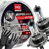 Żarówki H4 HQ Automotive +150% Hyper White 55W 12V Bardzo Mocne