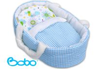 Nosidełko BOBO dla lalki do 35 cm niebieska kratka