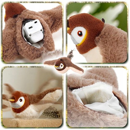 INTERAKTYWNA ZABAWKA DLA KOTA PLUSZOWY PTAK RUCHOMY PTASZEK + na Arena.pl