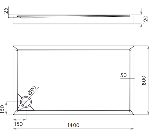 Omnires Camden brodzik 140x80 cm prostokątny biały CAMDEN80/140/PBP na Arena.pl