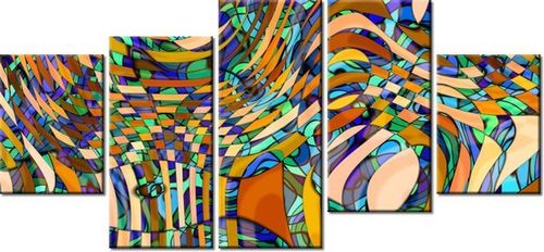 70CM 150CM OBRAZ 5 ELEM JAZZ LATA 70 ŚCIENNY na Arena.pl