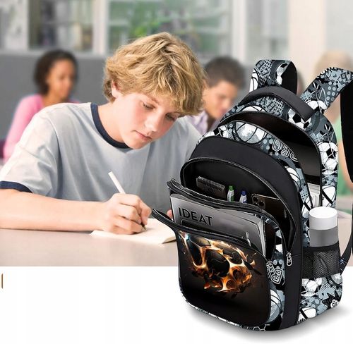 PLECAK SZKOLNY DLA CHŁOPCA PIŁKA NOŻNA TORNISTER MŁODZIEŻOWY + PIÓRNIK USB na Arena.pl