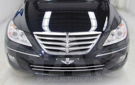 Hyundai Genesis Seden -Chromowane Listwy Grill Chrom Atrapy Zderzaka Tuning zdjęcie 1