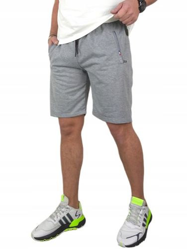 KRÓTKIE SPODENKI męskie DRESOWE z KIESZENIAMI na ZAMEK dresy szorty, r. 4XL na Arena.pl