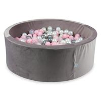 Suchy basen z piłeczkami 500 sztuk 110x40 Velvet lila (perłowe, przezroczyste, srebrne, jasnoróżowe)