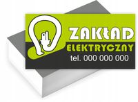 Wizytówki firmowe reklamowe 200szt ZAKŁAD ELEKTRYCZNY dużo wzorów