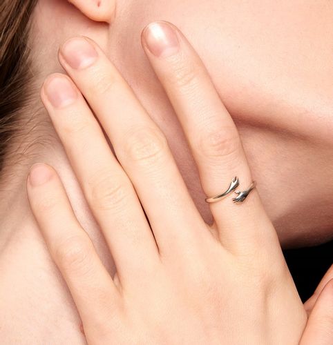 PIERŚCIONEK SREBRNY DŁONIE REGULOWANY PRZYTULANIE SREBRO 925 na Arena.pl