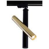 Sufitowa lampa 3-fazowa AKADI 0137 metalowa tuba podłużna czarna złota