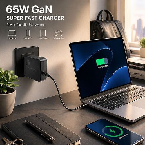 Qoltec ładowarka GaN 65W USB-C PD PPS na Arena.pl