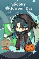 Pocztówka Halloween Genshin Impact