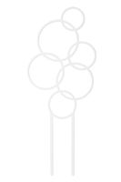 Podpórka do roślin Okręgi | Biały, Wymiary 16x39.5 cm, Kolor Biały, Form-Plastik