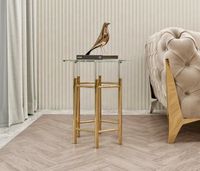 Stolik kawowy złoty/ ława Amaretto Premium 50x50x60