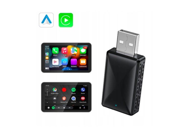 Bezprzewodowy Adapter Mini USB CarPlay do iPhone iOS ANDROID AUTO zdjęcie 2