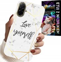ETUI DO SAMSUNG GALAXY A07 4G - BIAŁY MARMUREK W ZŁOTE RAMKI LOVE YOU