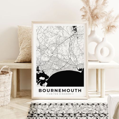 Plakat mapa plan miasta Bournemouth 50x70 cm na Arena.pl