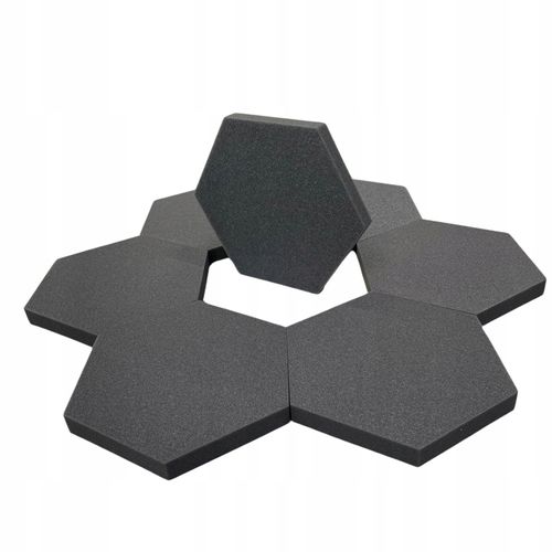 Pianka akustyczna | Gąbka wygłuszająca HEXAGON 32x28x3 cm - grafitowa na Arena.pl