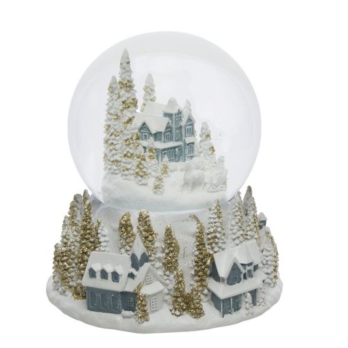 Śnieżna szklana Kula Z Pozytywką Świąteczna zimowe miasto dekoracja choinki na Arena.pl