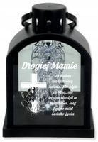 Latarenka LED znicz czarny z grawerem personalizowany Z ANIOŁKIEM DLA MAMY