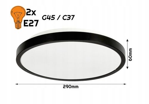 Lampa Sufitowa Plafon LED 2xE27 OKRĄGŁY LARI-R Na Żarówki LED Wysoka na Arena.pl