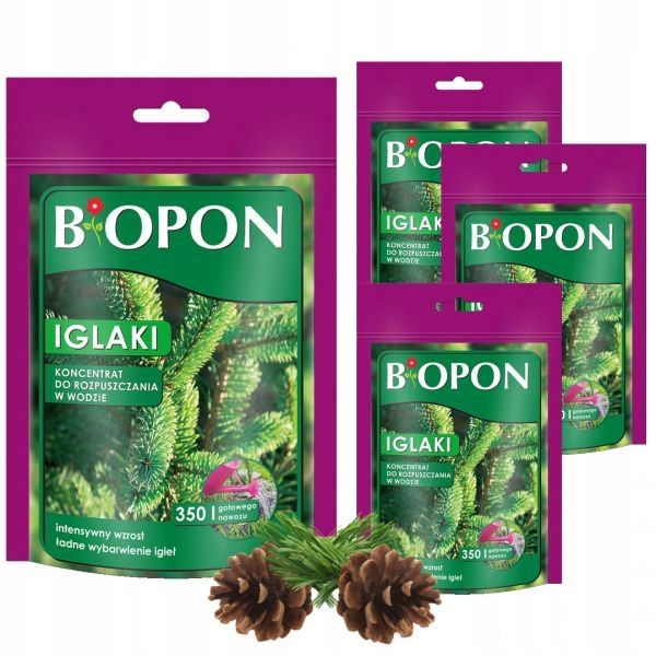 BOPON Nawóz Do Iglaków Koncentrat Rozpuszczany w Wodzie 350 g x 4 sztuki zdjęcie 1