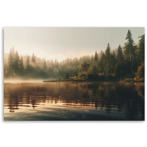 Obraz na płótnie, Mgła nad jeziorem 100x70 na Arena.pl