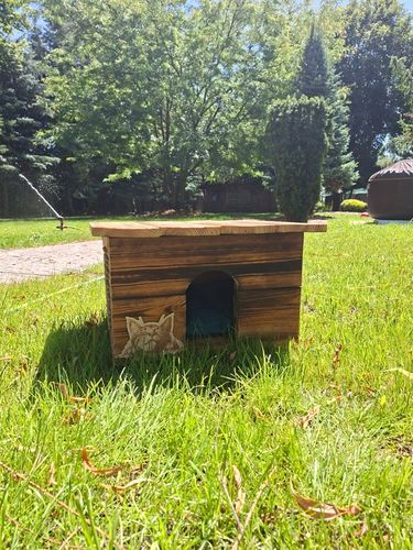 Drewniany domek dla kota Roz. M na Arena.pl