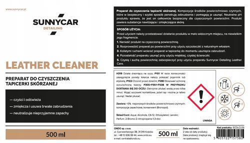ŚRODEK DO CZYSZCZENIA TAPICERKI SKÓRZANEJ SUNNYCAR 500 ml na Arena.pl