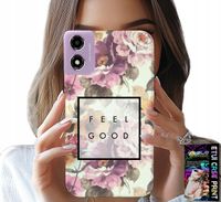 ETUI DO MOTOROLA MOTO E14 - KWIATISTY WZÓR, MODNE DAMSKIE + SZKŁO