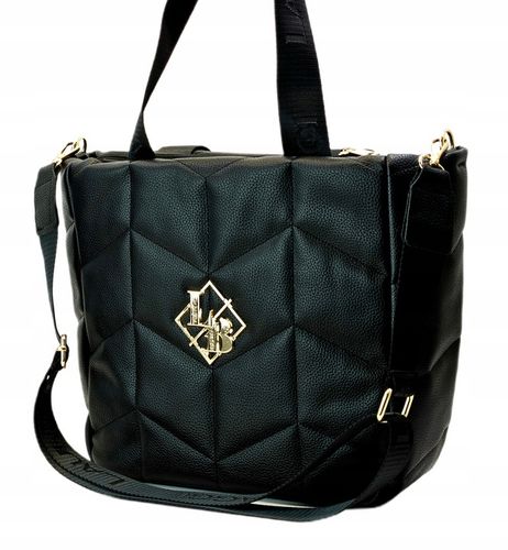 LAURA BIAGGI TORBA TOREBKA SHOPPERKA A4 NA RAMIĘ CZARNA POŁYSK na Arena.pl