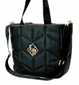 LAURA BIAGGI TORBA TOREBKA SHOPPERKA A4 NA RAMIĘ CZARNA POŁYSK