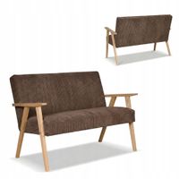 Sofa w stylu PRL retro vintage SOLER Family Meble brązowy sztruks Anafi