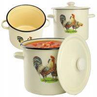 GARNEK EMALIOWANY POWIDLAK 7 L Z POKRYWKĄ DO GOTOWANIA POTRAW PRZETWORÓW