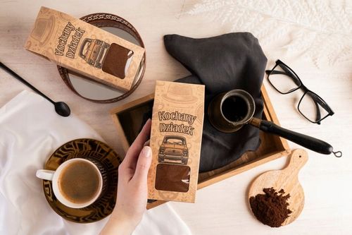 PREZENT NA DZIEŃ BABCI I DZIADKA zestaw z nadrukiem podkładki kawa herbata na Arena.pl