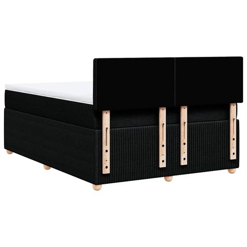 Łóżko kontynentalne z materacem, czarne, tkanina, 140x190 cm na Arena.pl