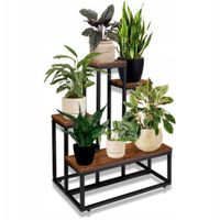 KWIETNIK STOJĄCY PODŁOGOWY METAL STOJAK NA KWIATY DONICZKI LOFT 4 PÓŁKI