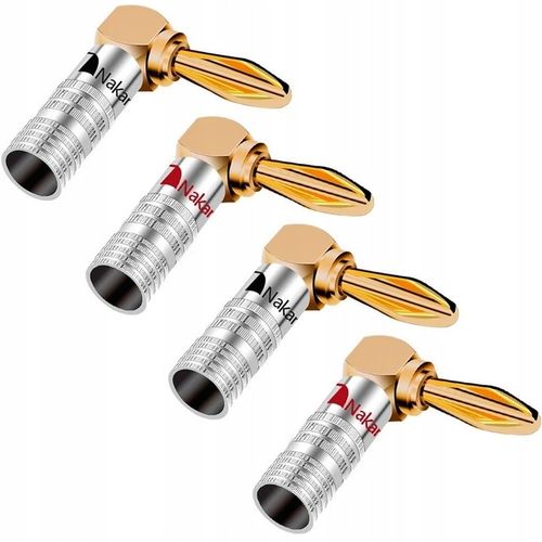 NAKAMICHI Wtyk głośnikowy bananowy kątowy HQ 4 szt na Arena.pl