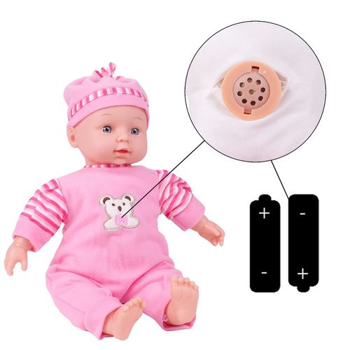 LALKA BOBAS W ŚPIOSZKACH MÓWI ŚMIEJE SIĘ 34CM MIĘKKA ŚLICZNA UBRANKO CZAPKA na Arena.pl