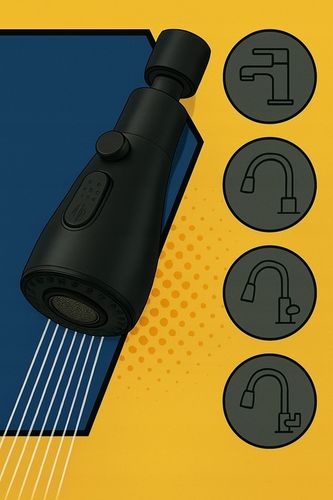 PRZEDŁUŻACZ KRANU KUCHENNEGO AERATOR PERLATOR 3 FUNKCJE 360° CZARNY LOFT 2s na Arena.pl