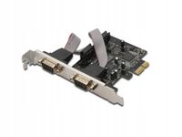 Kontroler COM DIGITUS PCIe, 2x RS-232/COM, Low Profile, Chipset AX99100
