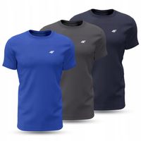 KOSZULKA MĘSKA 4F T-SHIRT BAWEŁNIANY NA CO DZIEŃ LIMITOWANA ZESTAW 3PAK