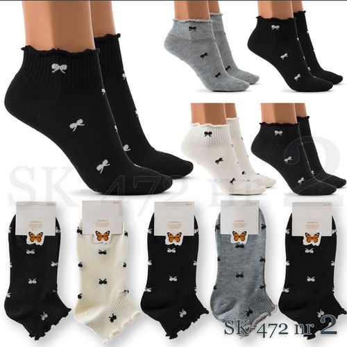5x Skarpetki damskie BAWEŁNIANE WYGODNE SKARPETY falbanka JAKOŚĆ na Arena.pl