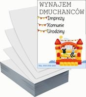 Ulotki A6 reklamowe firmowe 100 szt projekt w cenie WYNAJEM DMUCHAŃCÓW